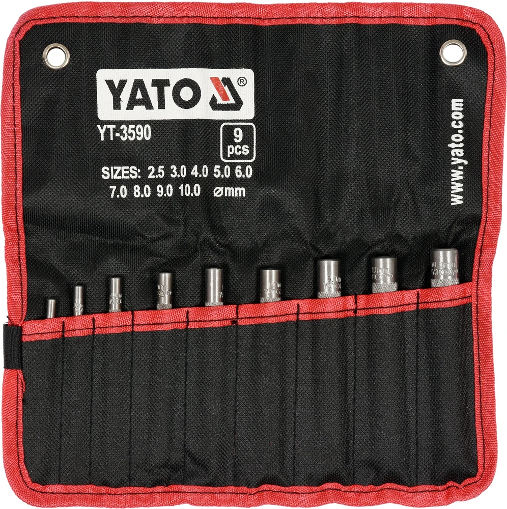 YATO PRZEBIJAKI SKÓRY 9 elem.3590