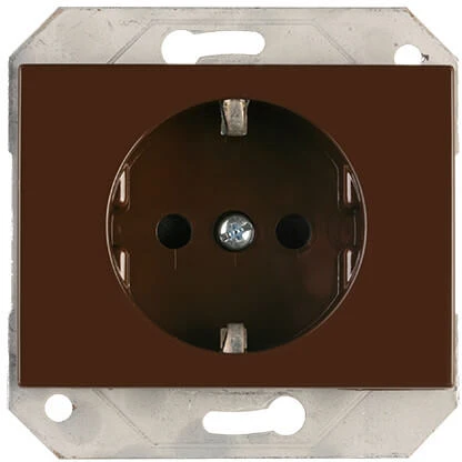 Kištukinis lizdas XP 500, su įžeminimu, be rėmelio, rudas