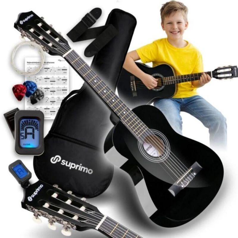 Carruzzo SUPRIMO JRC SET BK klasikinė gitara 1/4 juodo do