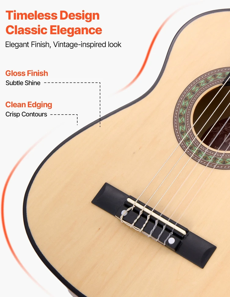 VEVOR Klasikinė gitara, 780 mm, iš natūralaus medžio