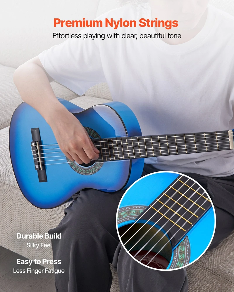 VEVOR Klasikinė gitara su priedais, 780 mm, mėlyna