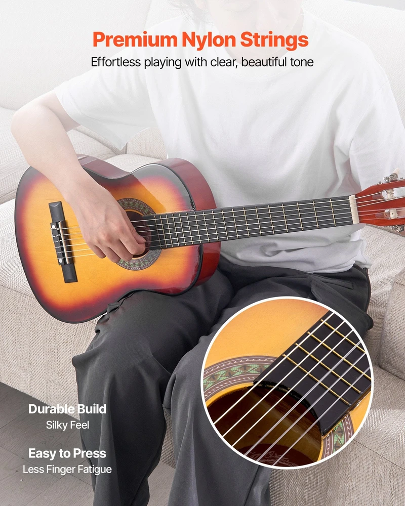 VEVOR Klasikinė gitara 780 mm, pradedančiųjų rinkinys