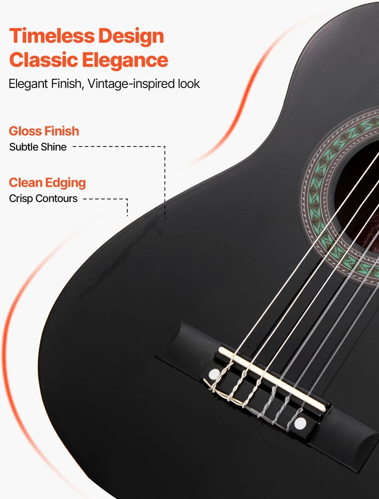 VEVOR Klasikinė gitara 780 mm su priedais jauniesiems
