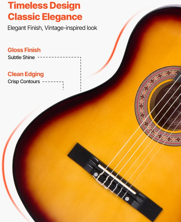 VEVOR Klasikinė gitara su priedais, saulės sprogimas