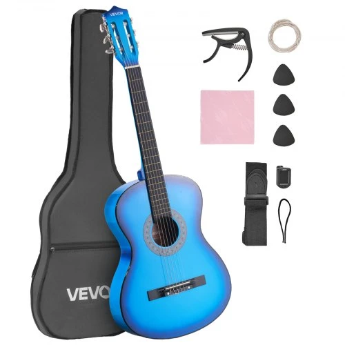 VEVOR Klasikinė gitara pradedantiesiems, mėlyna