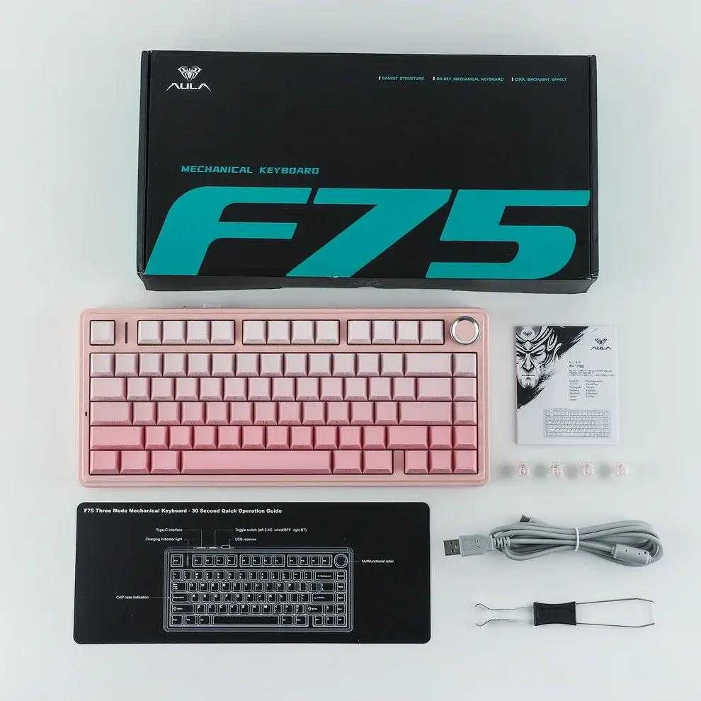 Klaviatūra Aula F75 Pro (Rožinė)