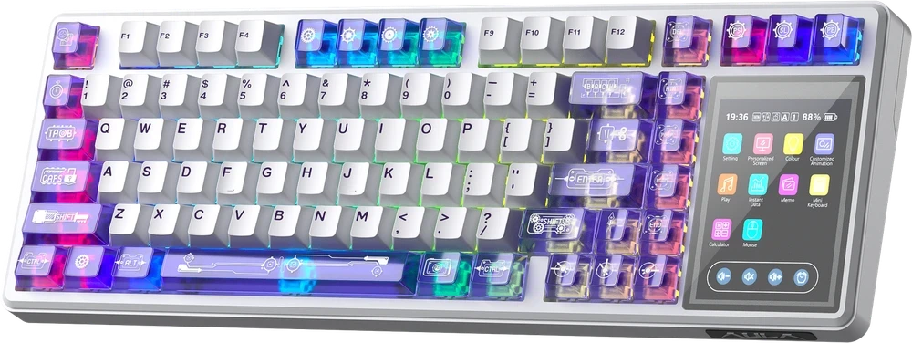 Klaviatūra Aula L99 (Balta/Violetinė) - Caramel Latte Switches