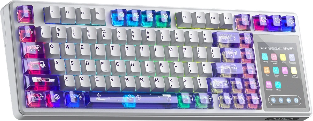 Klaviatūra Aula L99 (Balta/Violetinė) - Caramel Latte Switches