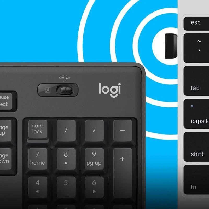 Klaviatūra Belaidis tylaus veikimo klaviatūros ir pelės rinkinys LOGITECH MK295 US