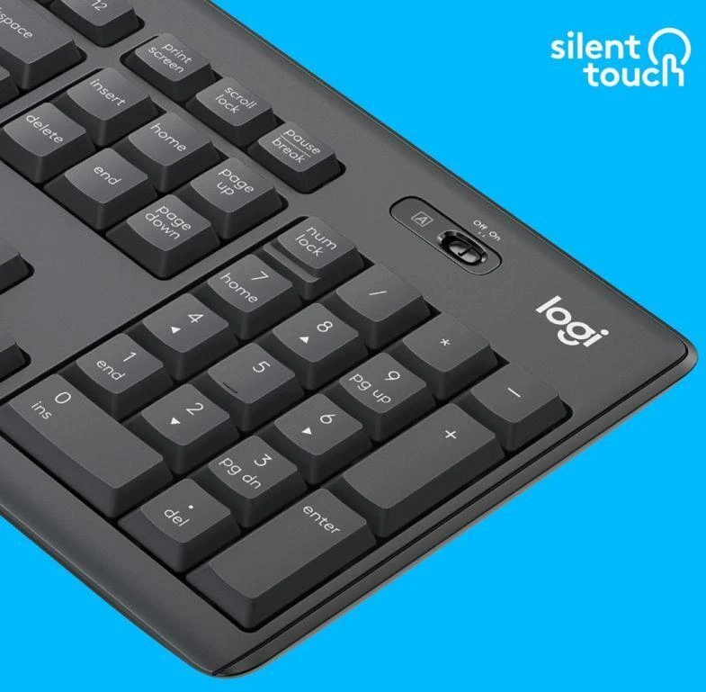 Klaviatūra Belaidis tylaus veikimo klaviatūros ir pelės rinkinys LOGITECH MK295 US