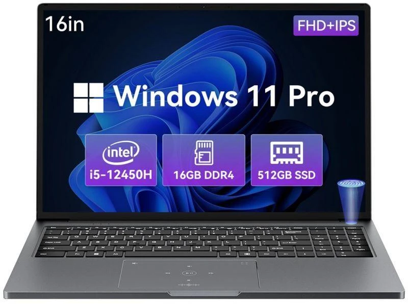 Klaviatūra Blackview AceBook-12K1 i5-12450H 16" FHD+ 16GB SSD512 BT W11Pro Pilka