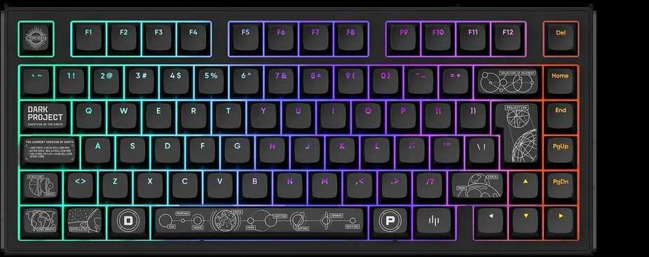 Klaviatūra Dark Project ALU81A Terra Nova (Juoda) ISO išdėstymas