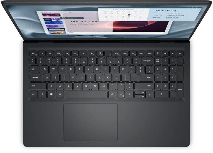 Klaviatūra Dell Pro 15 Essential nešiojamas kompiuteris, i5-1334U, 15.6" Full HD 120Hz 250nits, 16GB DDR5 4400, 512GB SSD, Intel UHD Graphics, 1080p kamera, 54Wh baterija, Windows 11 Pro, Carbon Juodas, 3 metų garantija