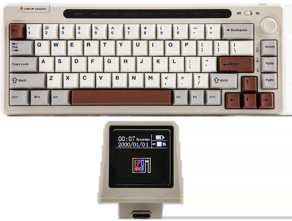 Klaviatūra Epomaker RT65 (Balta/Pilka)