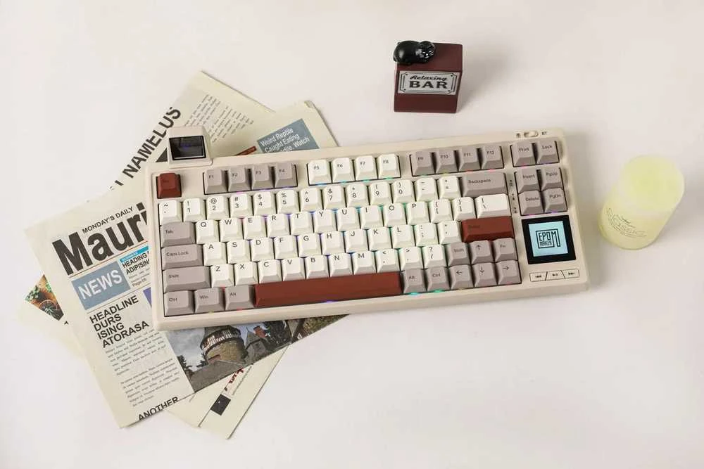 Klaviatūra Epomaker RT80 (Balta/Pilka)