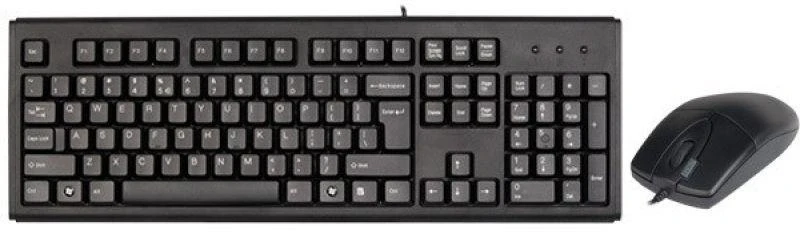 Ausinės Klaviatūra, klaviatūros ir membranos tipo pelės rinkinys A4Tech A4TKLA43774 (USB 2.0; juoda; optinė)