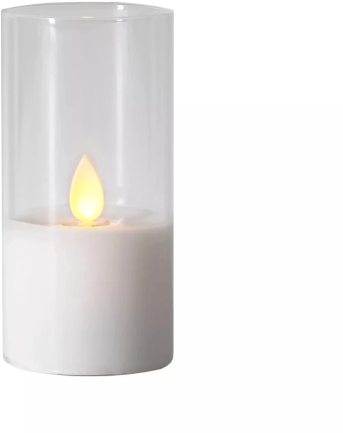 Pakabinamas šviestuvas LED žvakė su tikro stiklo gaubtu, 12,5 cm