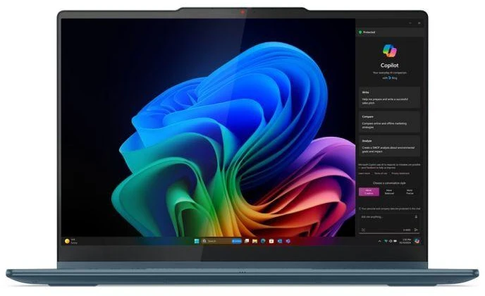 Lenovo Yoga 7 2-in-1 14AKP10 Copilot+ asmeninis kompiuteris AMD Ryzen AI 5 340 hibridinis (2-in-1) 35,6 cm (14") Jutiklinis ekranas WUXGA 16 GB LPDDR5-SDRAM 512 GB SSD Wi-Fi 7 (802.11be) Windows 11 Home Teal