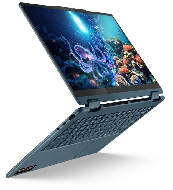 Lenovo Yoga 7 2-in-1 14AKP10 Copilot+ asmeninis kompiuteris AMD Ryzen AI 5 340 hibridinis (2-in-1) 35,6 cm (14") Jutiklinis ekranas WUXGA 16 GB LPDDR5-SDRAM 512 GB SSD Wi-Fi 7 (802.11be) Windows 11 Home Teal