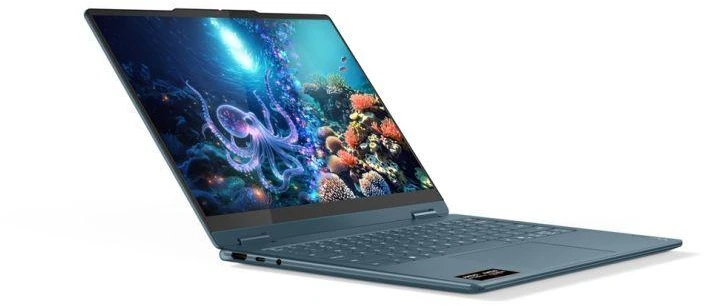 Lenovo Yoga 7 2-in-1 14AKP10 Copilot+ asmeninis kompiuteris AMD Ryzen AI 5 340 hibridinis (2-in-1) 35,6 cm (14") Jutiklinis ekranas WUXGA 16 GB LPDDR5-SDRAM 512 GB SSD Wi-Fi 7 (802.11be) Windows 11 Home Teal