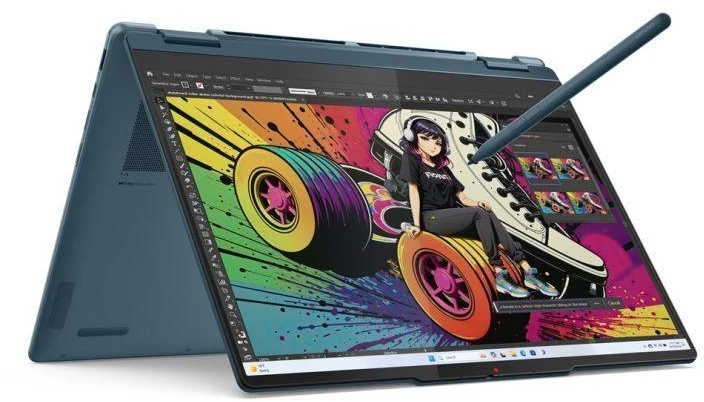 Lenovo Yoga 7 2-in-1 14AKP10 Copilot+ asmeninis kompiuteris AMD Ryzen AI 5 340 hibridinis (2-in-1) 35,6 cm (14") Jutiklinis ekranas WUXGA 16 GB LPDDR5-SDRAM 512 GB SSD Wi-Fi 7 (802.11be) Windows 11 Home Teal