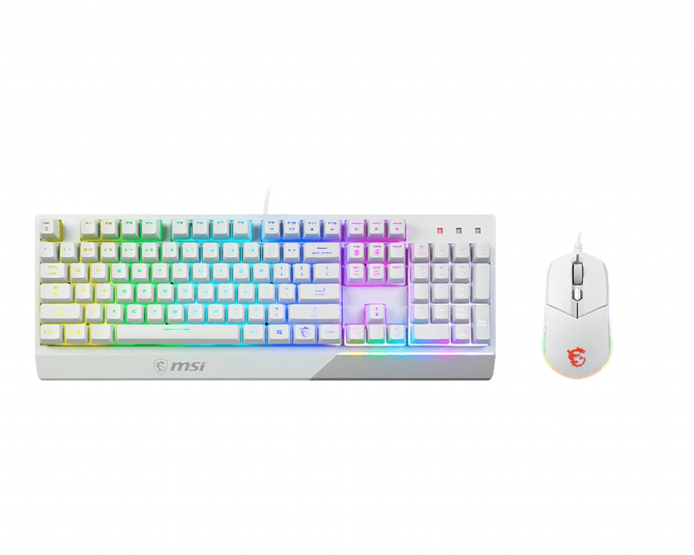 Klaviatūra ir pelė MSI Vigor GK30 Combo, US išdėstymas, baltos spalvos