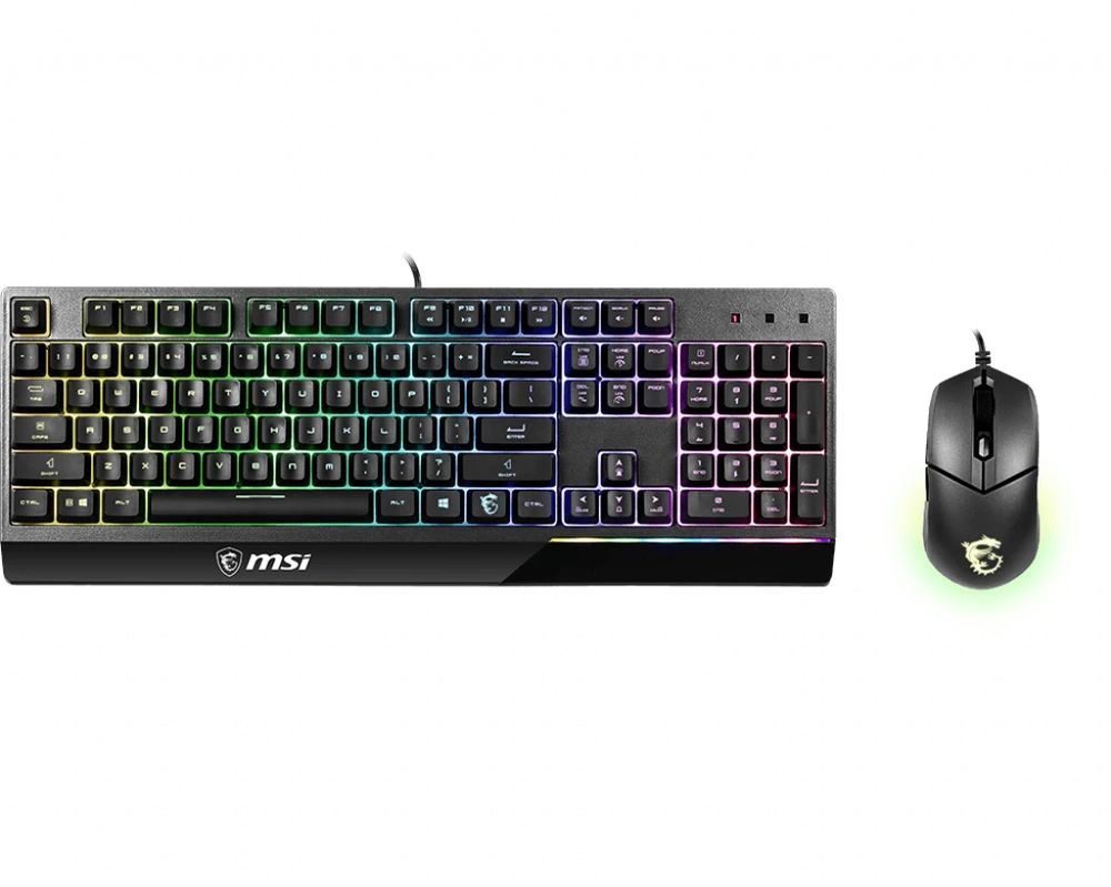 MSI Vigor GK30 Klaviatūra žaidimams, US išdėstymas, su laidu, Juodas
