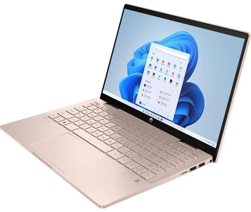 HP Pavilion x360 2-in-1 Nešiojamas kompiuteris 14-ek2000ny - Core 5-120U, 16GB, 512GB SSD, 14 FHD 300-nit Touch, 5MP cam, US klaviatūra su pašvietimu, 43Wh, Pale golden rose, Win 11 Home, 1 metai