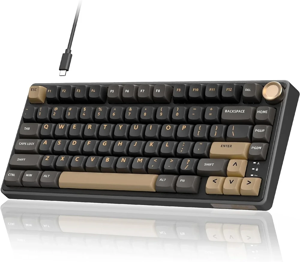 Royal Kludge RK R75 RGB Phantom laidinė klaviatūra | 75%, Hot-swap, Sidabrinis switches, US