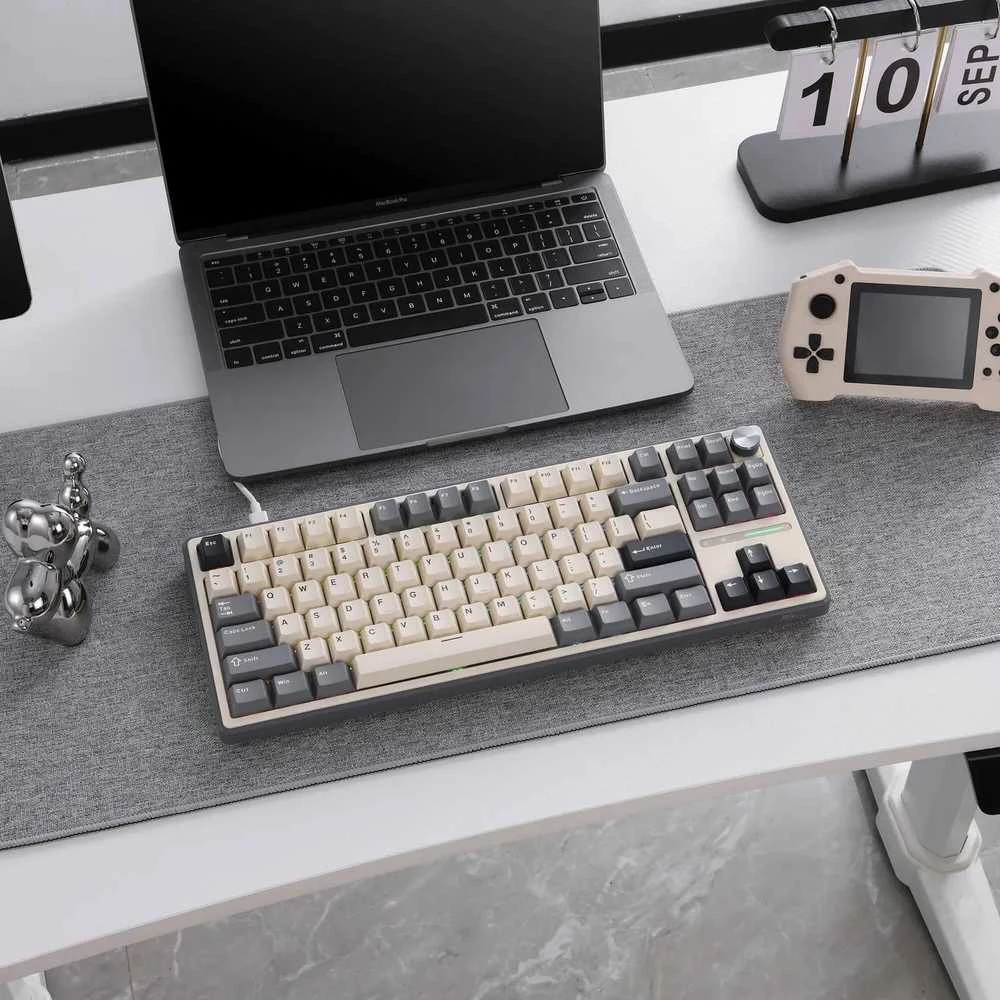 Royal Kludge RK R87 Pro - US išdėstymas - Chartreuse Switches - Pilkas (Pilka) Žaidimų Klaviatūra