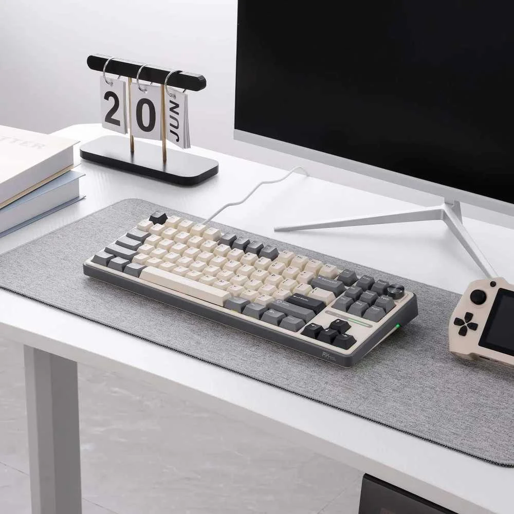 Royal Kludge RK R87 Pro - US išdėstymas - Chartreuse Switches - Pilkas (Pilka) Žaidimų Klaviatūra