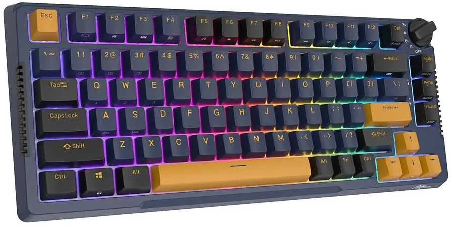 Royal Kludge RK H81 - US išdėstymas - Hot-Swappable Brown Switches - Star Night (Juoda) Mechaninė Belaidė Žaidimų Klaviatūra