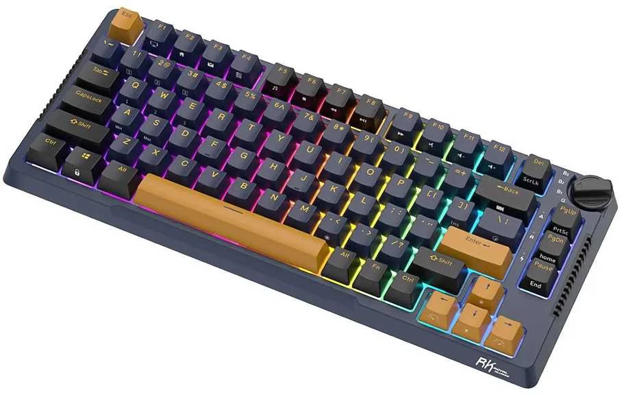Royal Kludge RK H81 - US išdėstymas - Hot-Swappable Brown Switches - Star Night (Juoda) Mechaninė Belaidė Žaidimų Klaviatūra