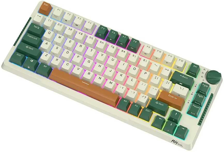 Royal Kludge RK H81 - US išdėstymas - Hot-Swappable Brown Switches - Timing Machine (Žalia) Mechaninė Belaidė Žaidimų Klaviatūra