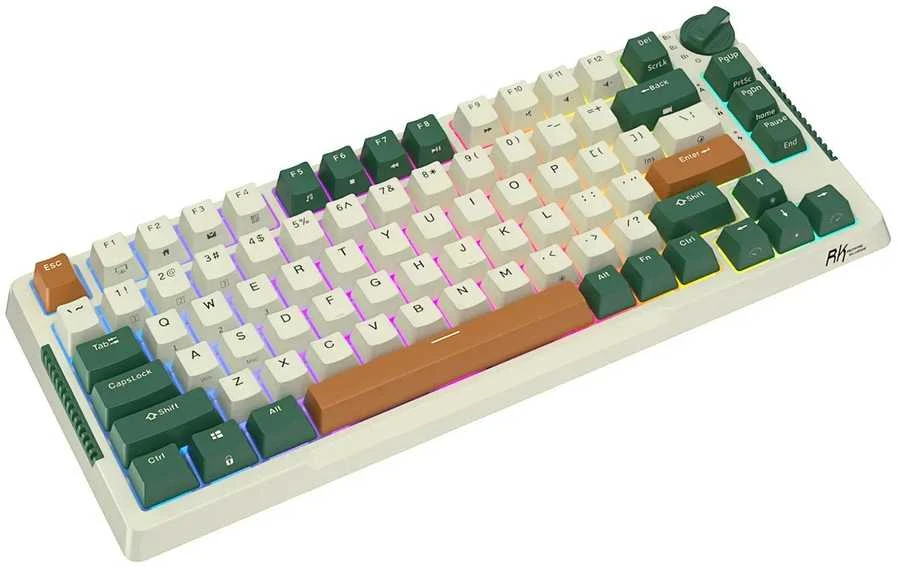 Royal Kludge RK H81 - US išdėstymas - Hot-Swappable Brown Switches - Timing Machine (Žalia) Mechaninė Belaidė Žaidimų Klaviatūra