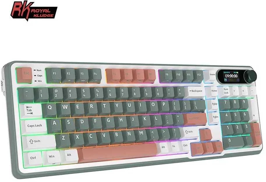 Royal Kludge RK-S98 Camping belaidė klaviatūra | 96%, Hot-swap, Chartreuse switches, US