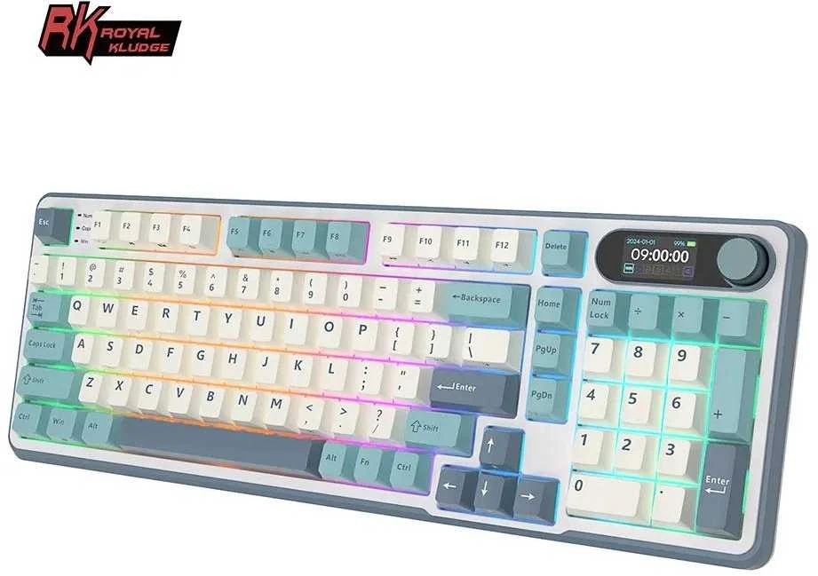 Royal Kludge RK-S98 Light Cloud belaidė klaviatūra | 96%, Hot-swap, Chartreuse switches, US