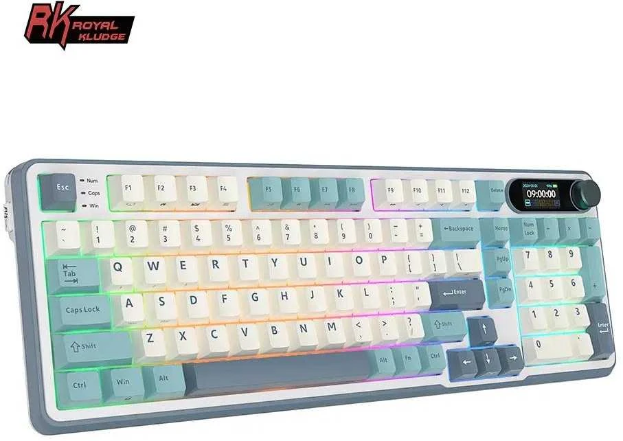 Royal Kludge RK-S98 Light Cloud belaidė klaviatūra | 96%, Hot-swap, Chartreuse switches, US
