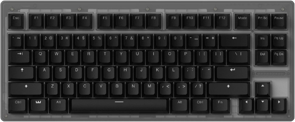 Wooting 80HE - US išdėstymas - Lekker L60 V2 Switches - PCR Ghost (Permatoma) Magnetinė Žaidimų Klaviatūra