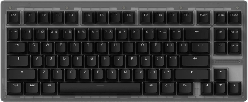 Wooting 80HE - US išdėstymas - Lekker L60 V2 Switches - PCR Ghost (Permatoma) Magnetinė Žaidimų Klaviatūra