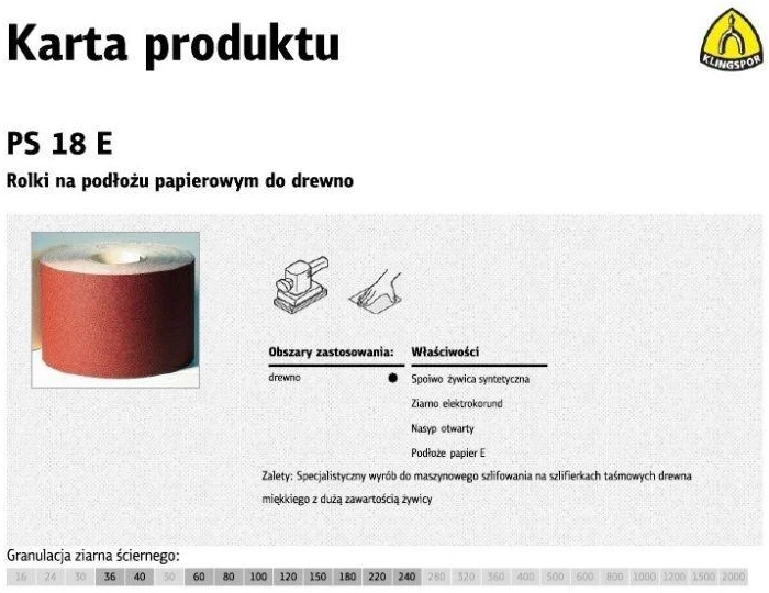 KLINGSPOR popierinis šlifavimo ritinėlis PS18E, 150 mm, 120 mm storio (50 m)