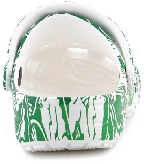 Klumpės Crocs Classic Duke Print, žalios ir baltos