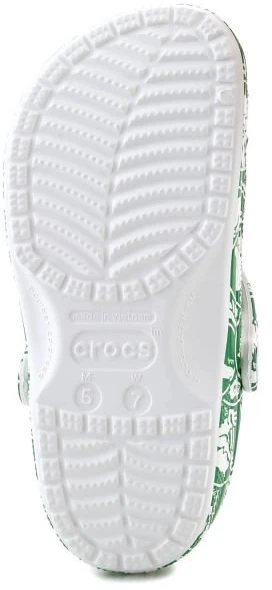 Klumpės Crocs Classic Duke Print, žalios ir baltos