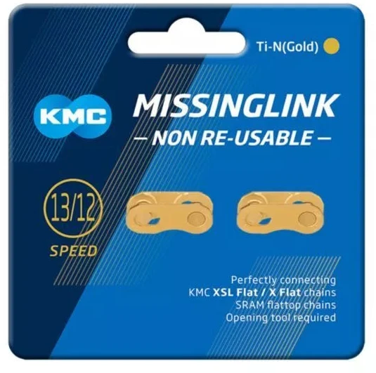 KMC FLATNR jungtis, 2 vnt., blister pakuotė, auksinis