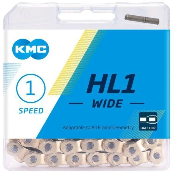 KMC Grandinė HL1 plati 100 grandžių sidabrinė DĖŽUTĖ