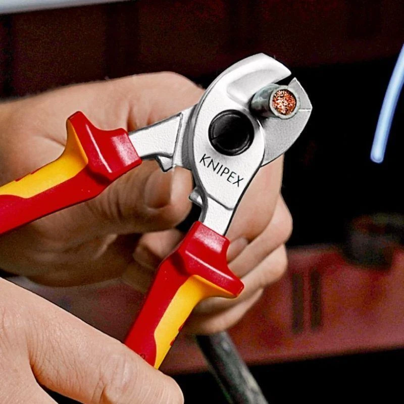KNIPEX NOŻYCE IZOLOWANE 1000V DO CIĘCIA KABLI I PRZEWODÓW 165mm Fi15mm / 50mm2