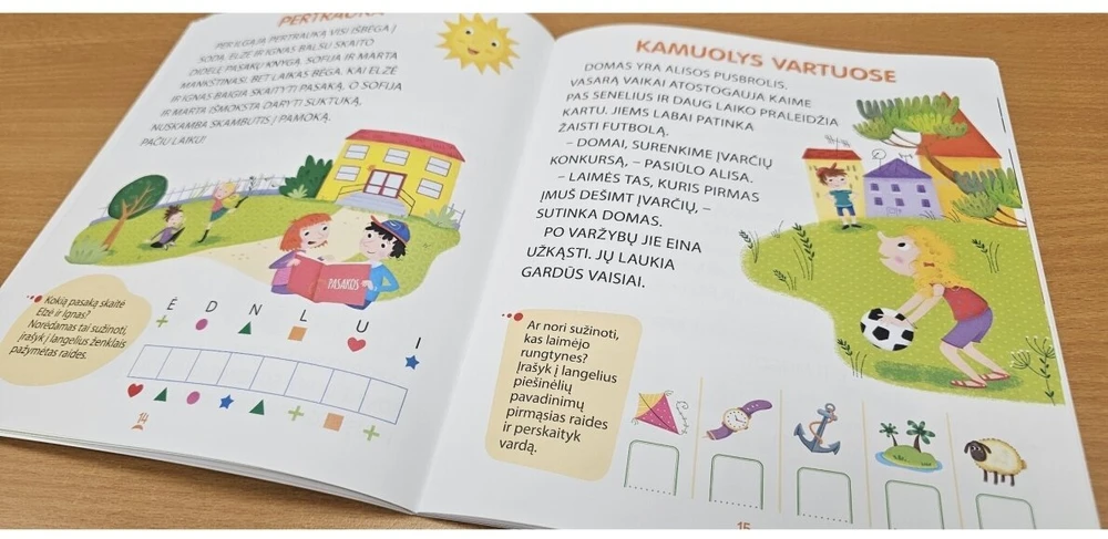 KNYGA Būsiu pirmokas. Rankų įgūdžių lavinimas, mąstymo skatinimas, pažintis su raidėmis ir skaičiais 5-6 metų vaikams.