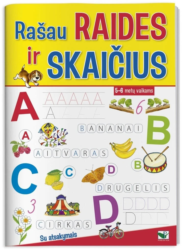 KNYGA Rašau raides ir skaičius 5-6 metų vaikams.