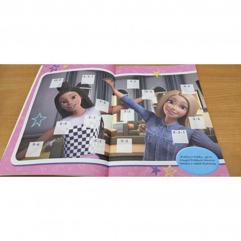 KNYGA Skaičiuok su Barbie. Atimk. Daugiau nei 100 lipdukų.