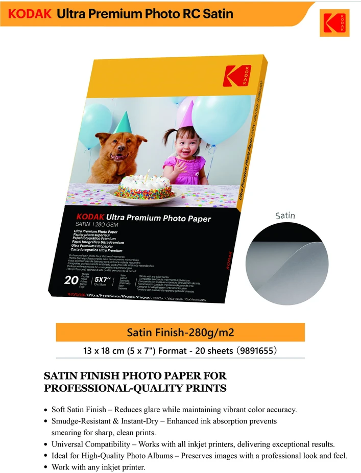 Kodak Ultra Premium satin fotopopierius 280 g/m², 13 x 18 cm, 20 vnt